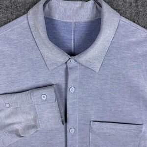 Lululemon Commission Shirt Mens Large Long Sleeve Button Down Oxford Stretch